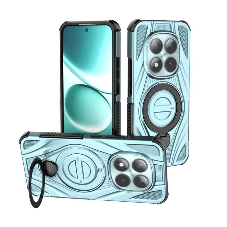 For Redmi Note 15 Pro+ 5G Global 163.3mm Star Ring Metallic Pivot Bracket Magnetic Phon ... (Cyan)