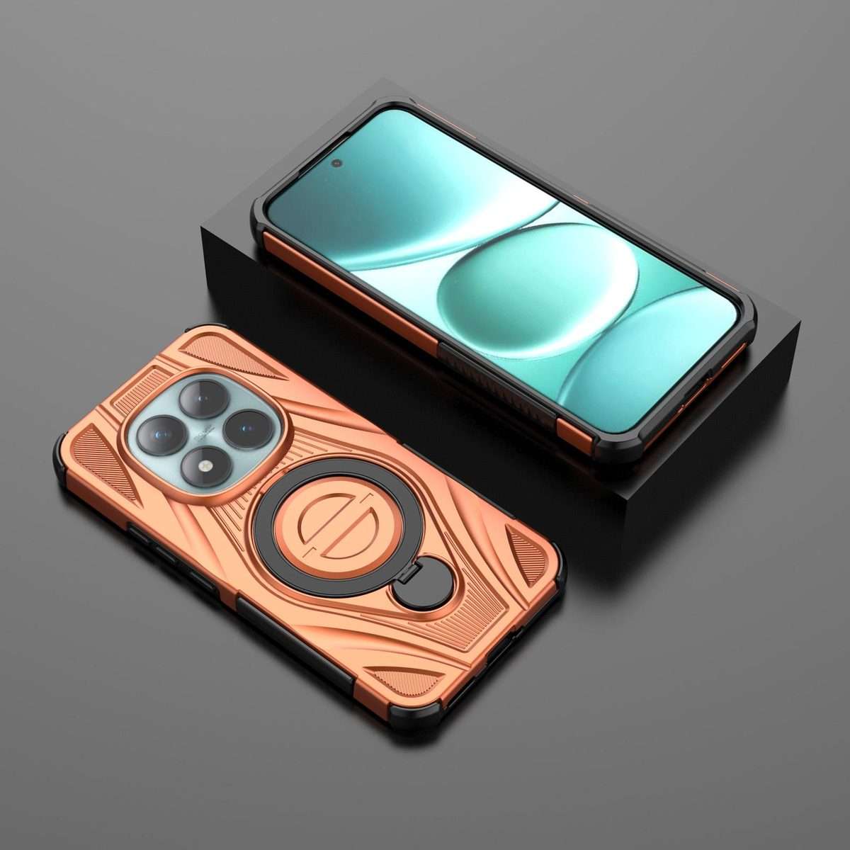 For Redmi Note 15 Pro+ 5G Global 163.3mm Star Ring Metallic Pivot Bracket Magnetic Ph ... (Orange)