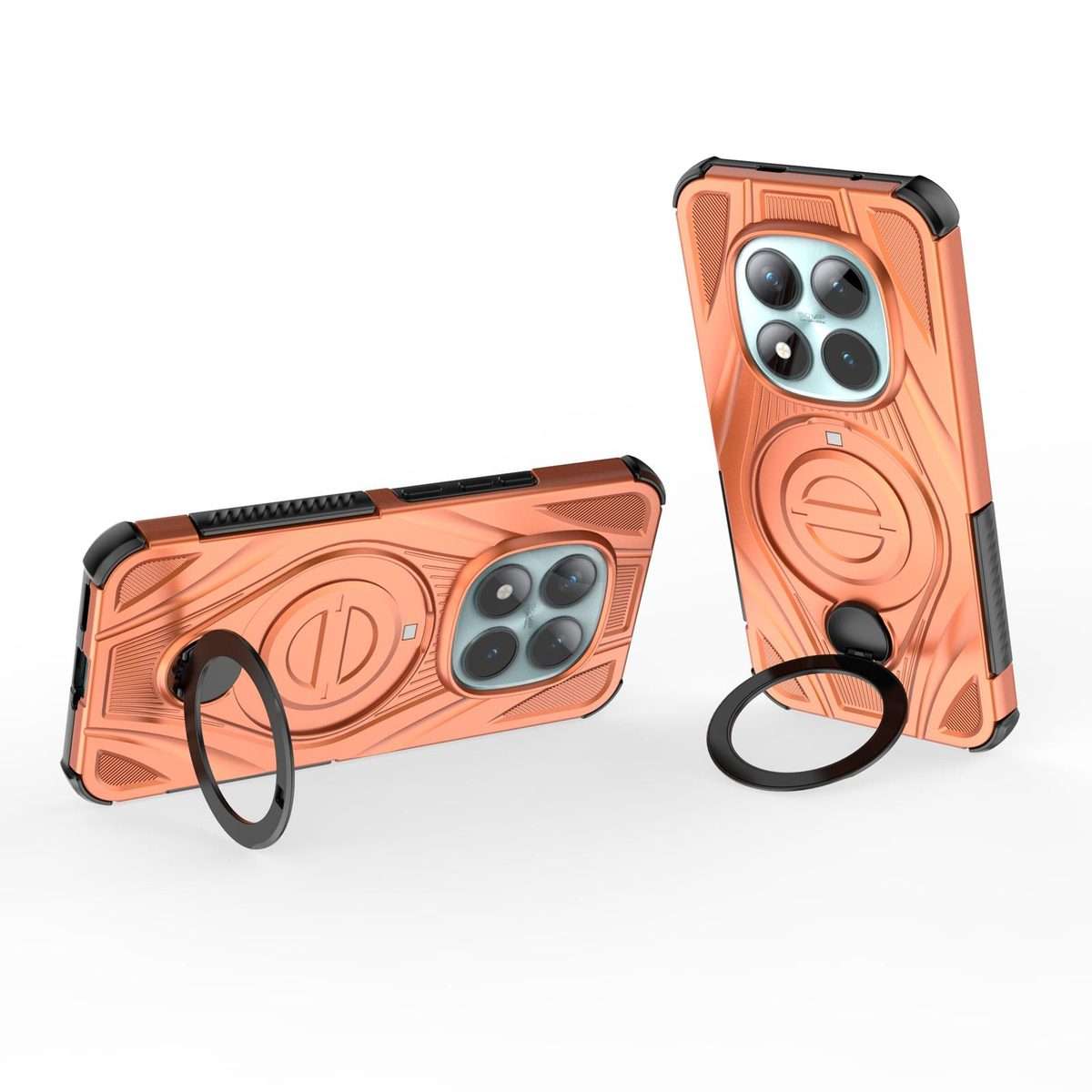 For Redmi Note 15 Pro+ 5G Global 163.3mm Star Ring Metallic Pivot Bracket Magnetic Ph ... (Orange)