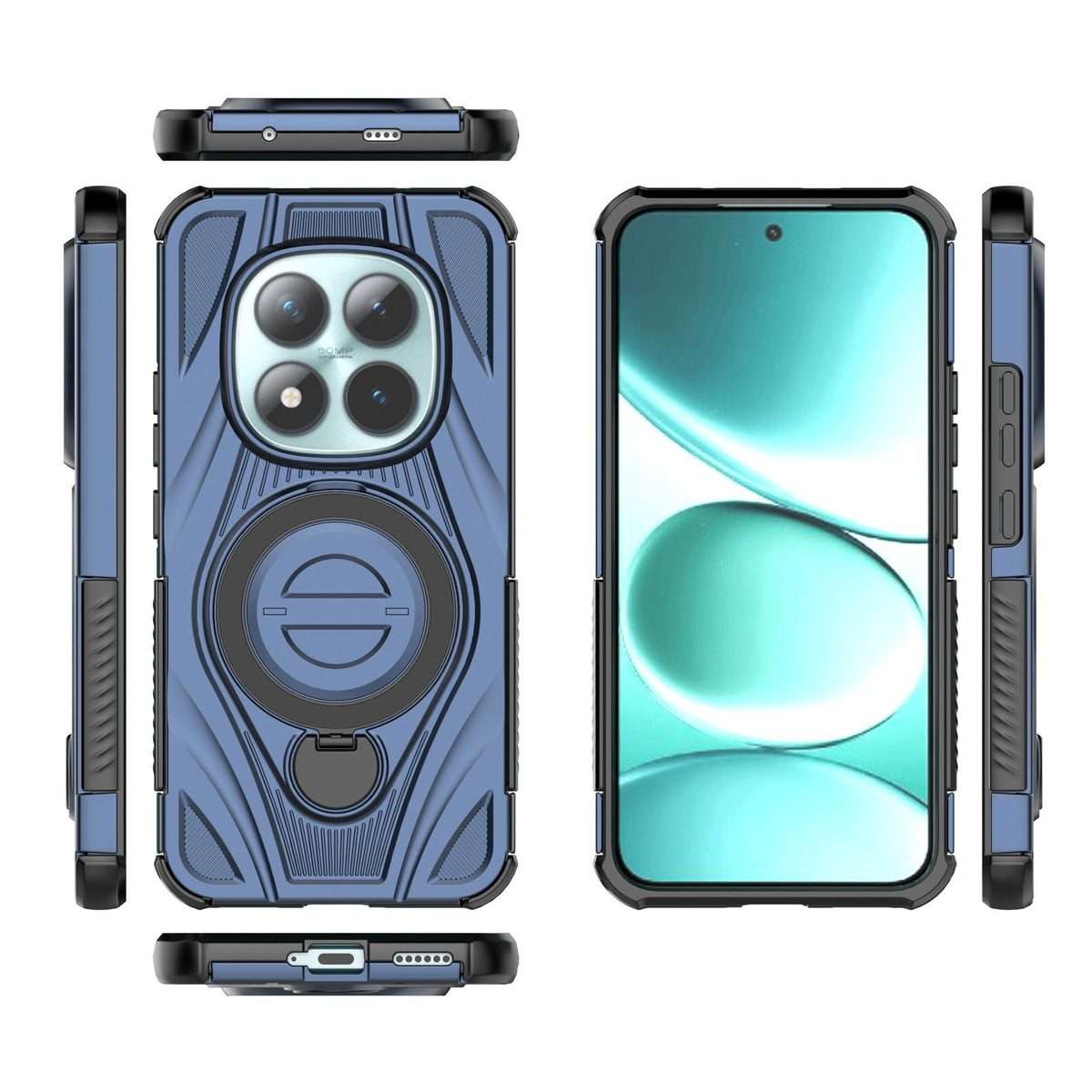 For Redmi Note 15 Pro+ 5G Global 163.3mm Star Ring Metallic Pivot Bracket Magnetic Phon ... (Blue)