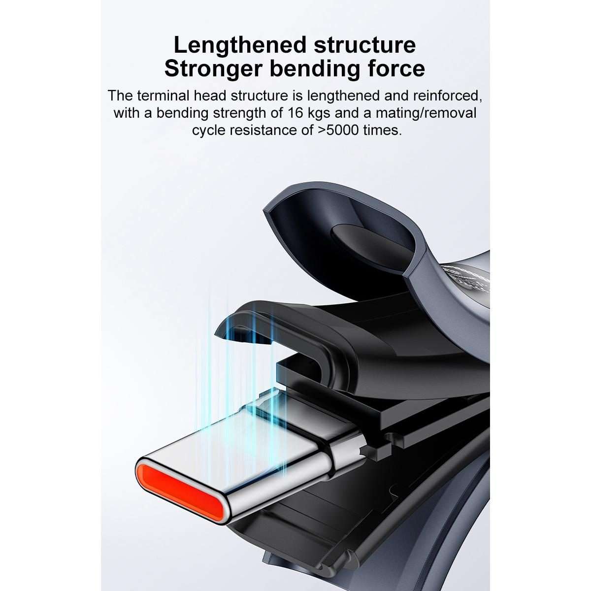 Yesido CA202 100W 5A Type-C to Type-C OLED Display Charging Data Cable, Length:1.2m(Black)