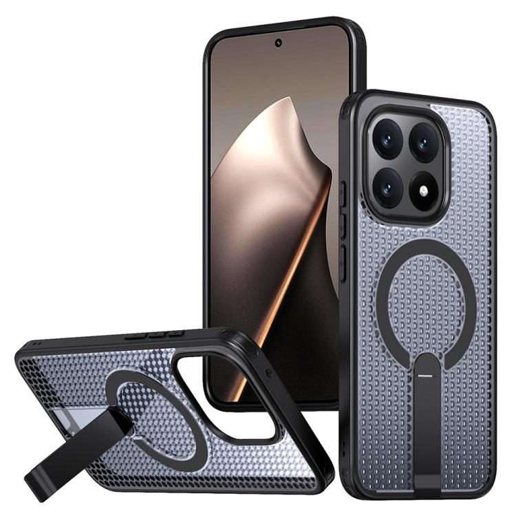 For Xiaomi 15T 5G Honeycomb Cooling MagSafe Holder Phone Case(Black)