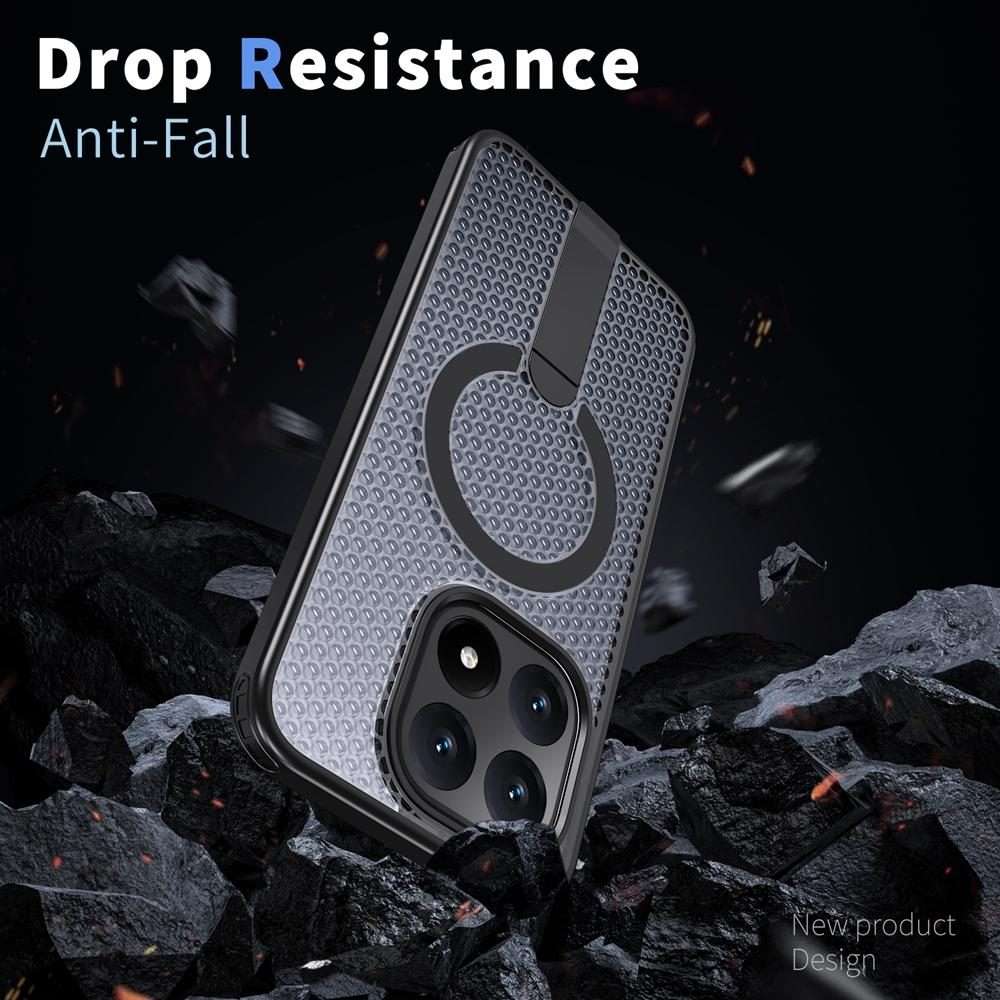For Xiaomi 15T 5G Honeycomb Cooling MagSafe Holder Phone Case(Black)