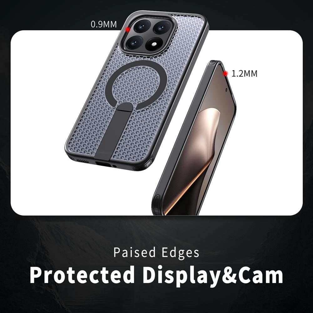For Xiaomi 15T 5G Honeycomb Cooling MagSafe Holder Phone Case(Black)