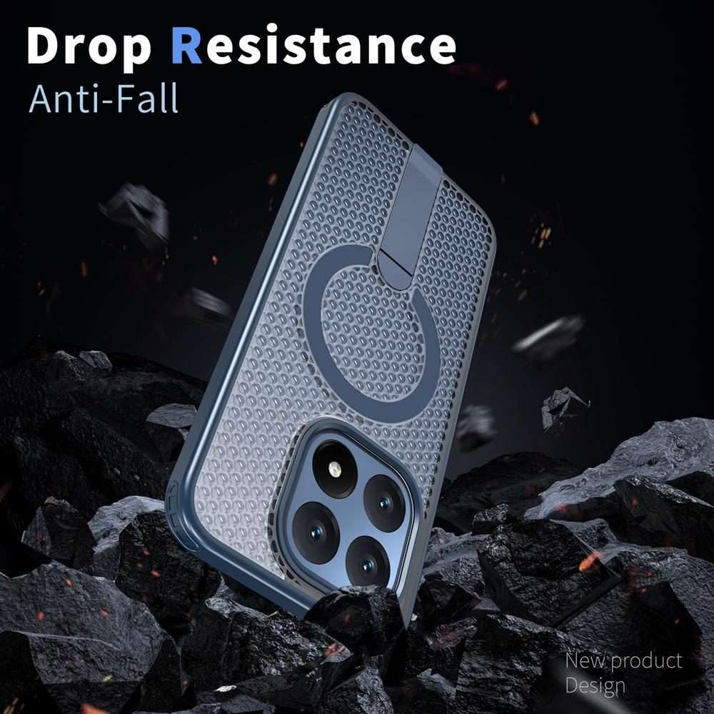 For Xiaomi 15T 5G Honeycomb Cooling MagSafe Holder Phone Case(Blue)