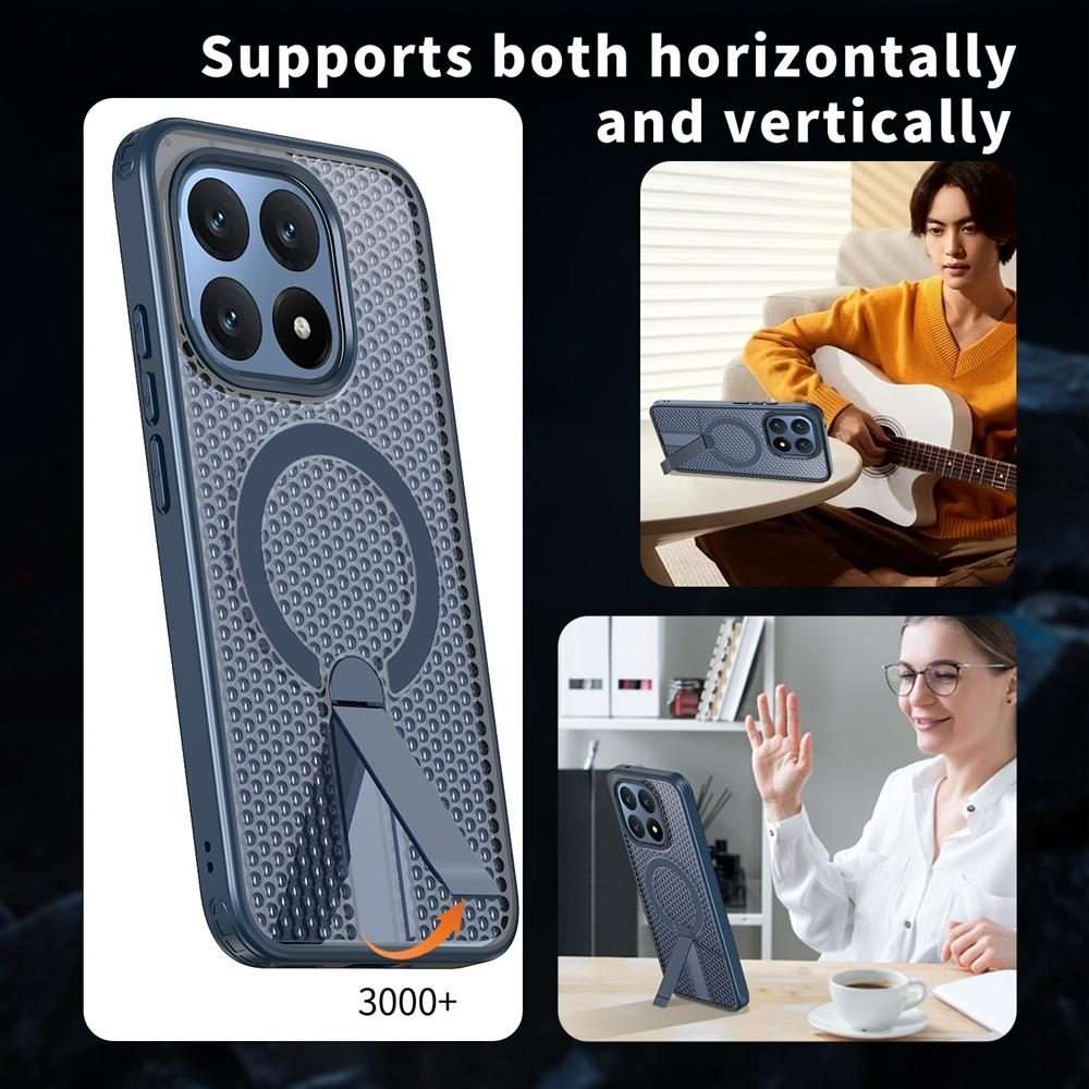 For Xiaomi 15T 5G Honeycomb Cooling MagSafe Holder Phone Case(Blue)