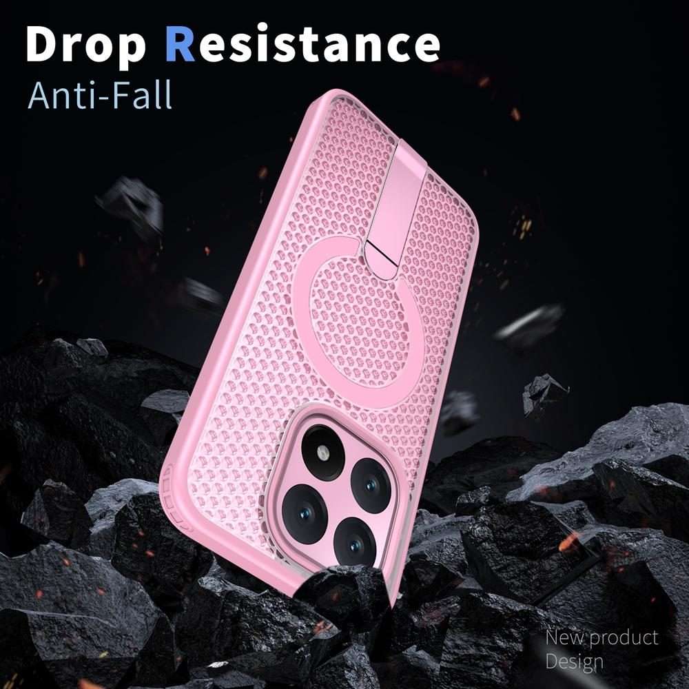 For Xiaomi 15T 5G Honeycomb Cooling MagSafe Holder Phone Case(Pink)