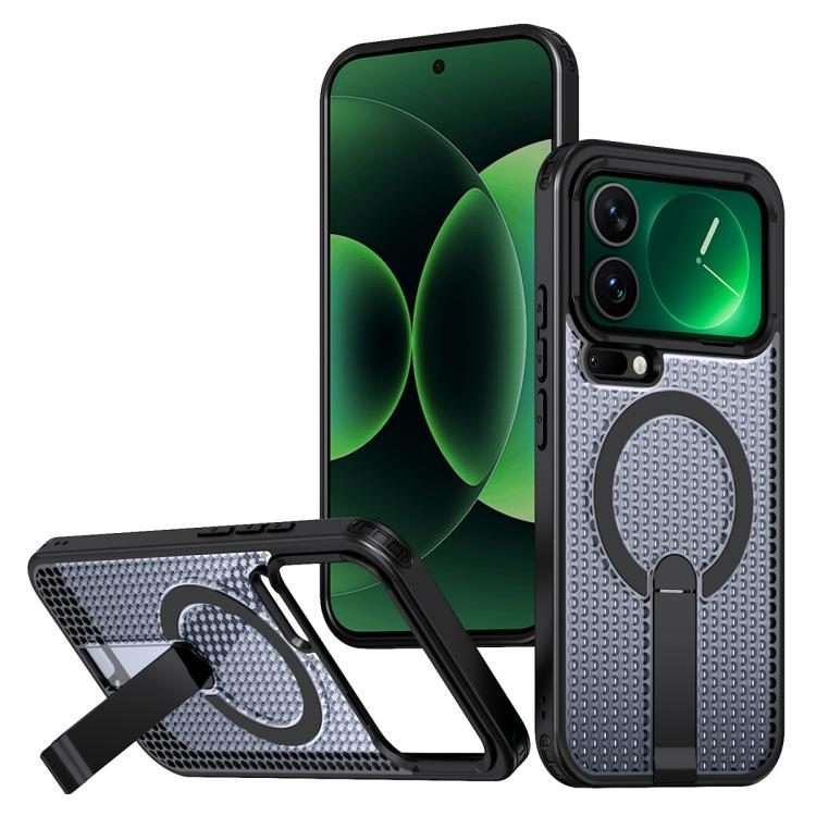 For Xiaomi 17 Pro Max Honeycomb Cooling MagSafe Holder Phone Case(Black)