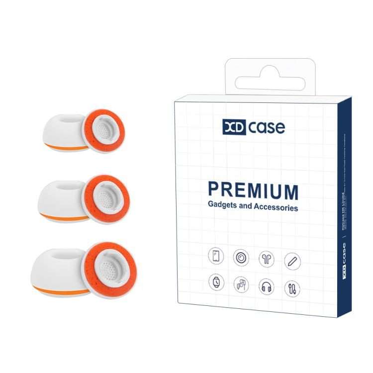 For Samsung Galaxy Buds3 Pro XDcase 3 Pairs Replacement Silicone Sponge Ear Tip ... (White Orange)
