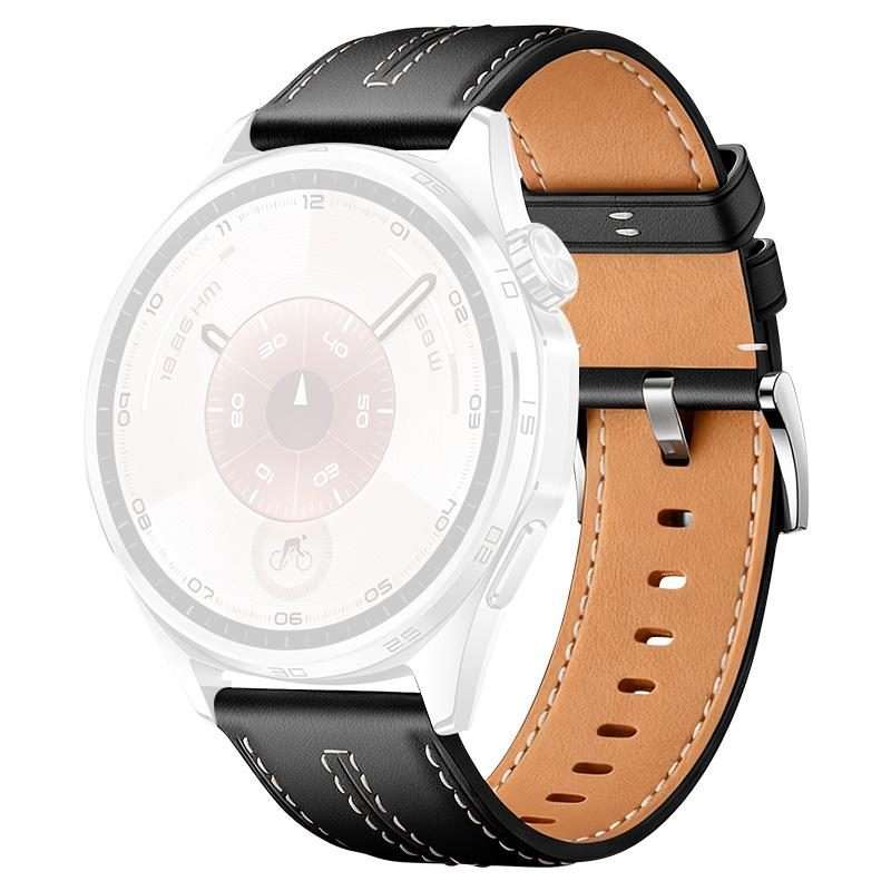 20mm xDfind Composite Cowhide Texture Vegan Leather Watch Band(Black)