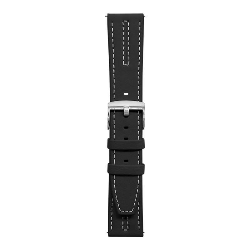 20mm xDfind Composite Cowhide Texture Vegan Leather Watch Band(Black)