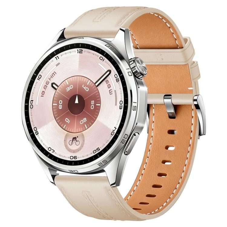 20mm xDfind Composite Cowhide Texture Vegan Leather Watch Band(Apricot)