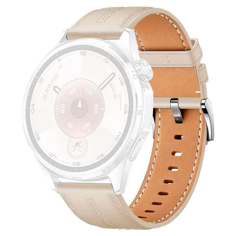 20mm xDfind Composite Cowhide Texture Vegan Leather Watch Band(Apricot)
