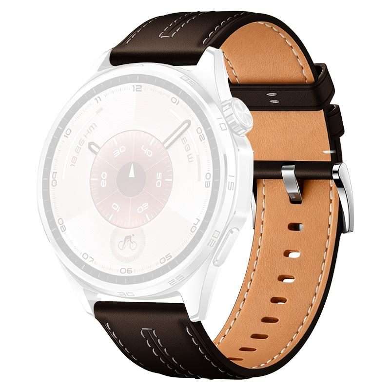 22mm xDfind Composite Cowhide Texture Vegan Leather Watch Band(Black Brown)