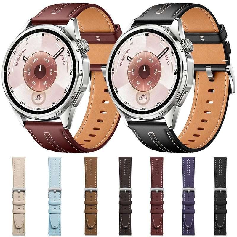 22mm xDfind Composite Cowhide Texture Vegan Leather Watch Band(Black Brown)