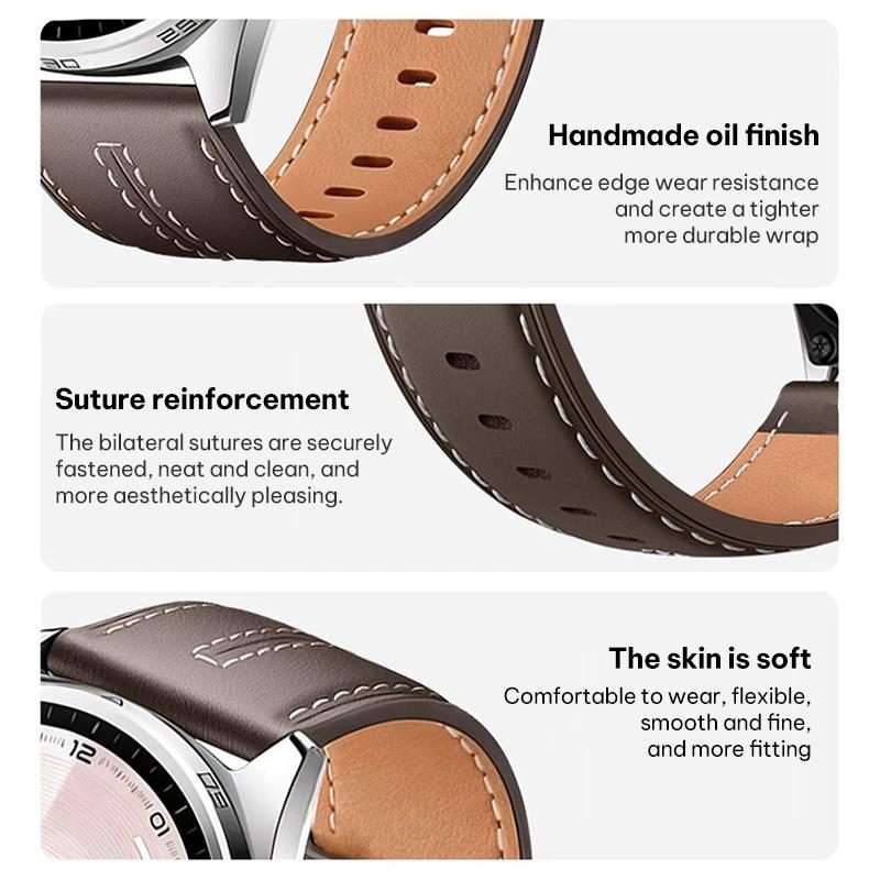 22mm xDfind Composite Cowhide Texture Vegan Leather Watch Band(Black Brown)