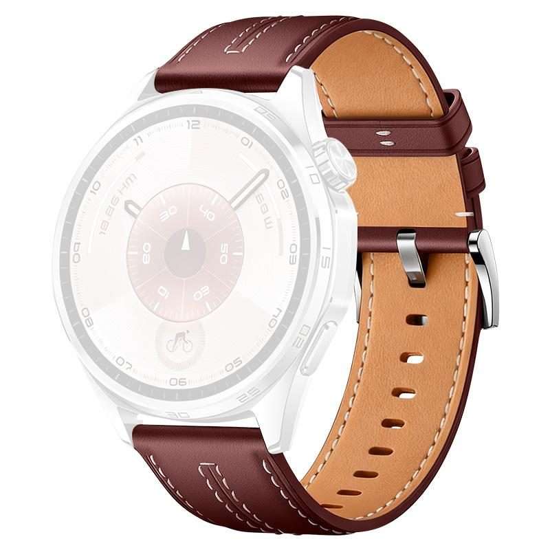 22mm xDfind Composite Cowhide Texture Vegan Leather Watch Band(Wine Red)
