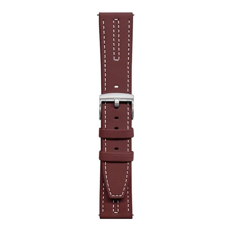 22mm xDfind Composite Cowhide Texture Vegan Leather Watch Band(Wine Red)
