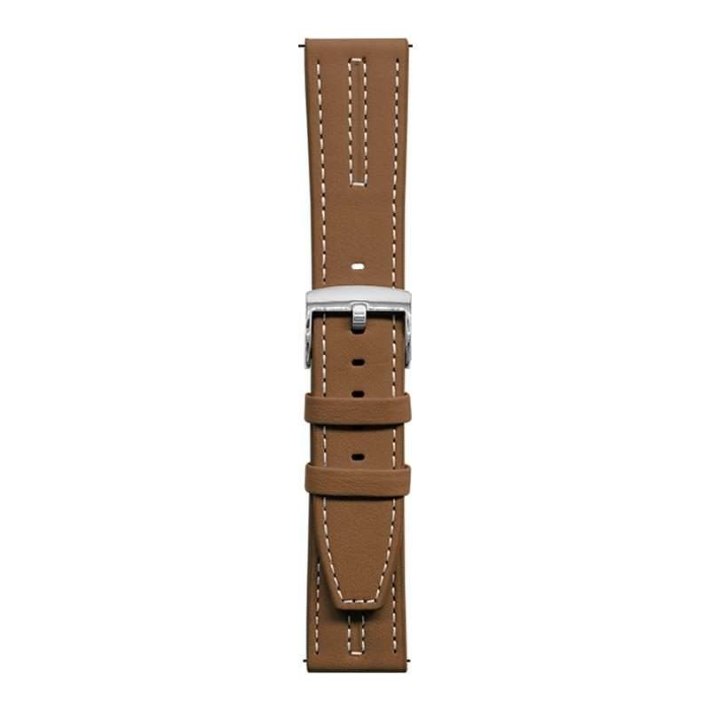 22mm xDfind Composite Cowhide Texture Vegan Leather Watch Band(Brown)