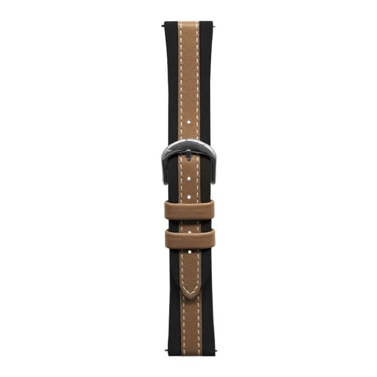 20mm xDfind Composite Vegan Leather Watch Band(Black+Light Brown)