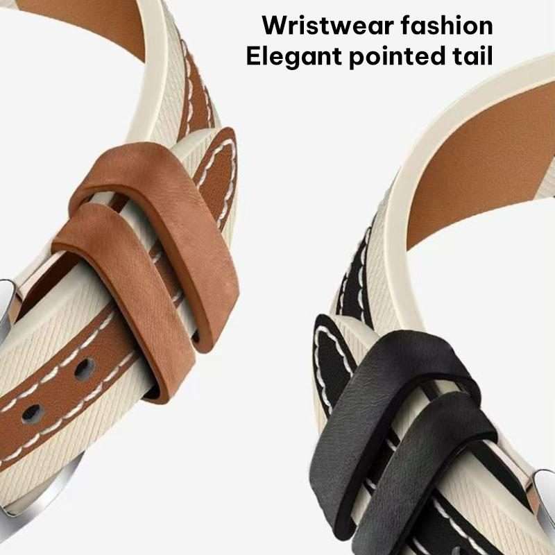 20mm xDfind Composite Vegan Leather Watch Band(Black+Light Brown)