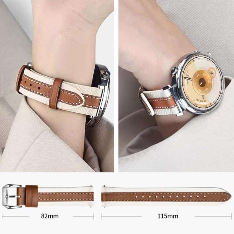 20mm xDfind Composite Vegan Leather Watch Band(Black+Light Brown)