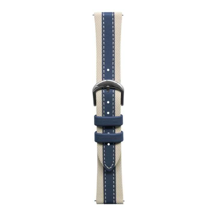 22mm xDfind Composite Vegan Leather Watch Band(Beige+Blue)