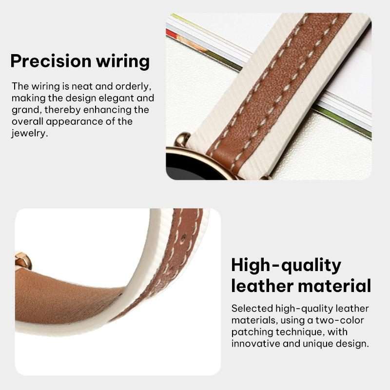 22mm xDfind Composite Vegan Leather Watch Band(Beige+Blue)
