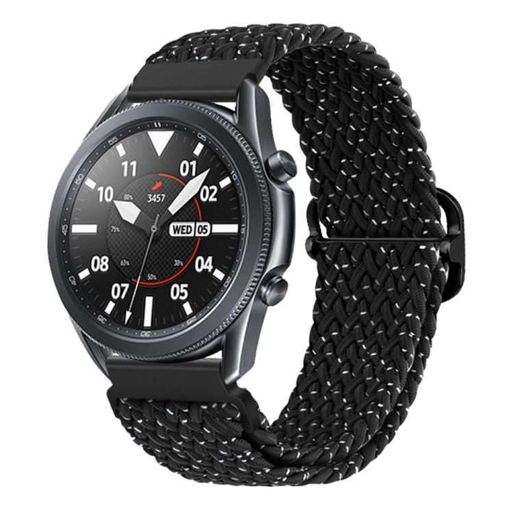20mm xDfind Sliding Buckle Nylon Braided Watch Band(Starry Black)