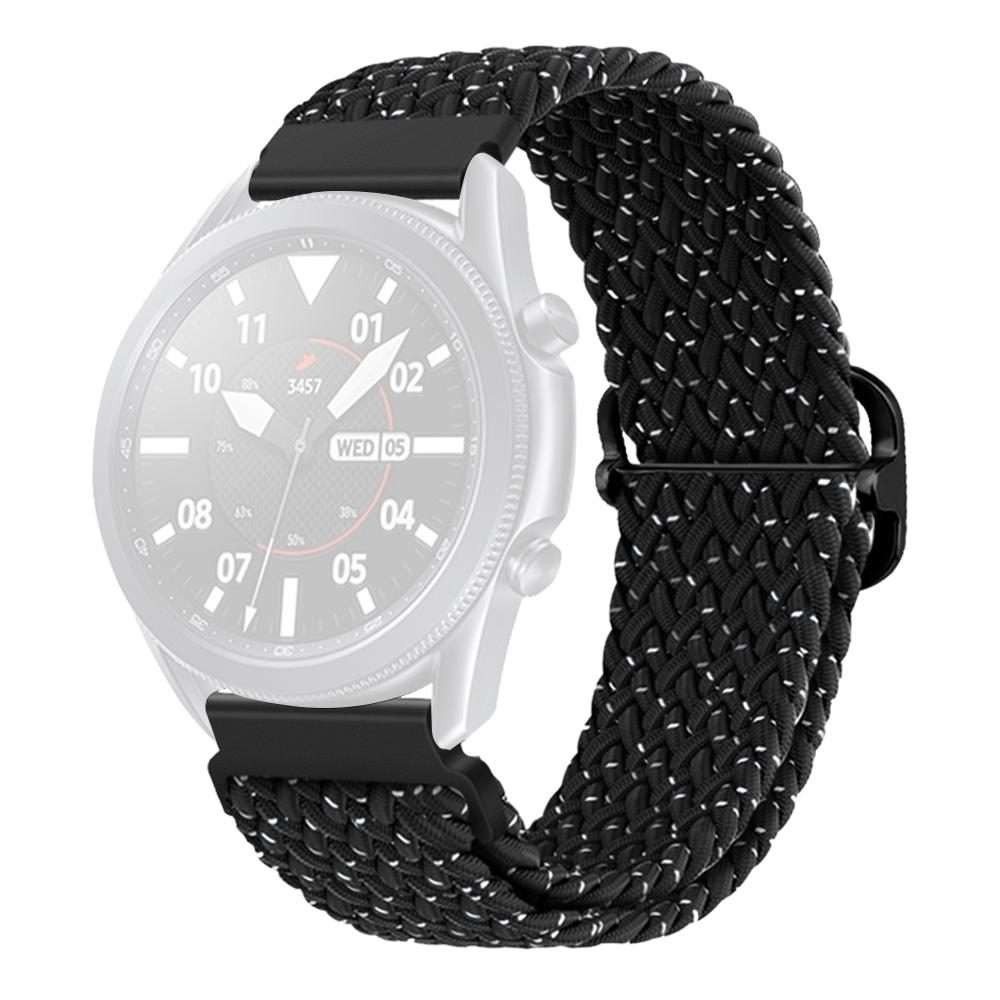20mm xDfind Sliding Buckle Nylon Braided Watch Band(Starry Black)