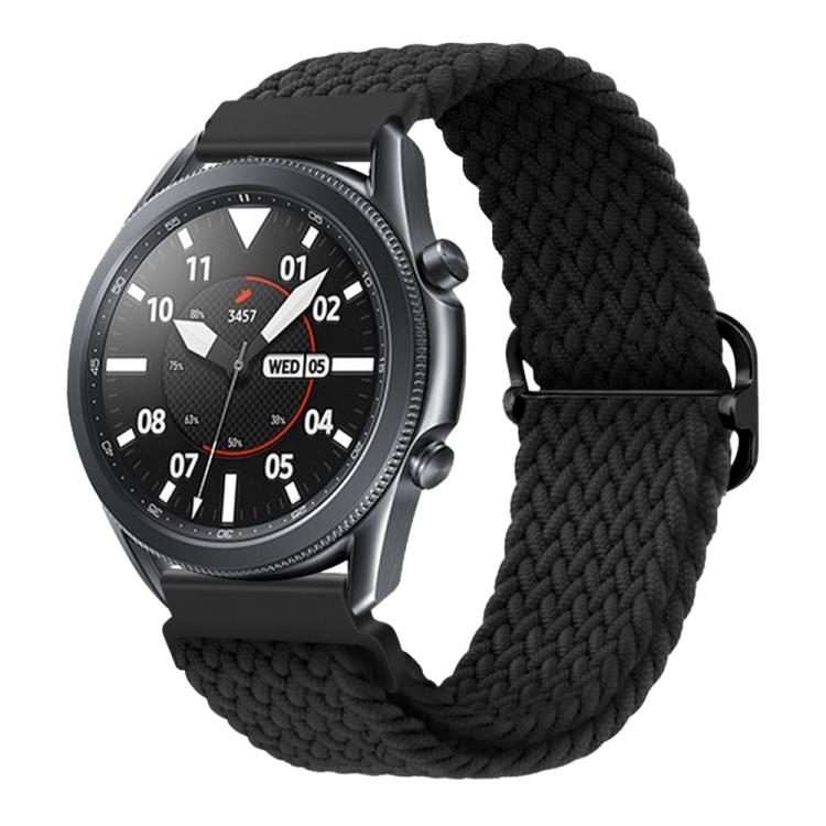 22mm xDfind Sliding Buckle Nylon Braided Watch Band(Black)