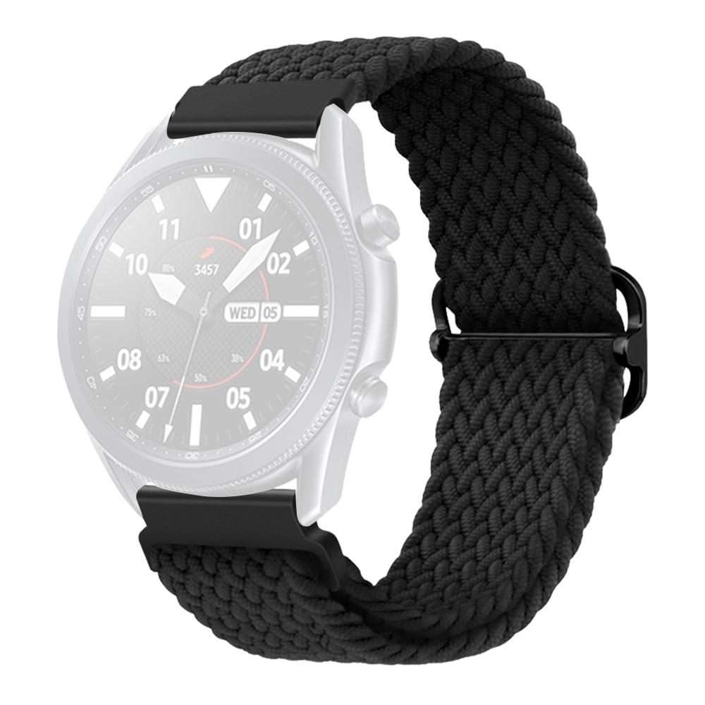 22mm xDfind Sliding Buckle Nylon Braided Watch Band(Black)