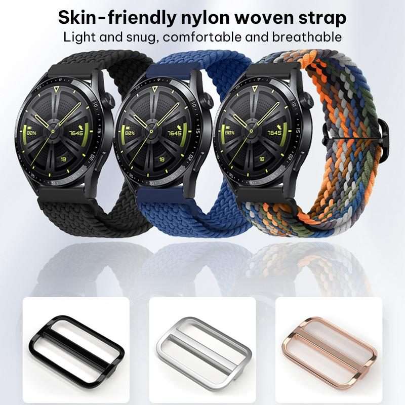 22mm xDfind Sliding Buckle Nylon Braided Watch Band(Starlight)