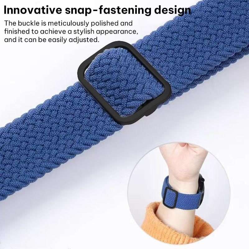 22mm xDfind Sliding Buckle Nylon Braided Watch Band(Starlight)