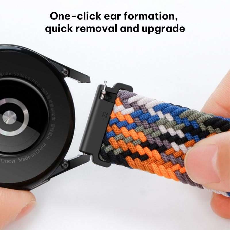 22mm xDfind Sliding Buckle Nylon Braided Watch Band(Starlight)