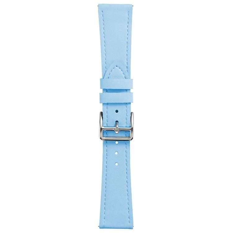 22mm xDfind Silver Buckle Cowhide Texture Vegan Leather Watch Band(Sky Blue)