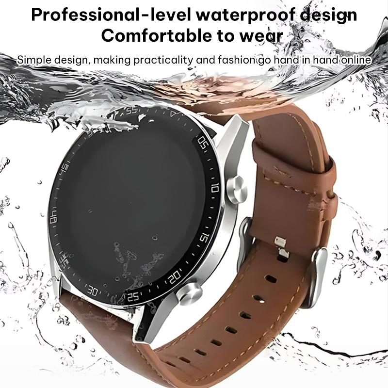22mm xDfind Silver Buckle Cowhide Texture Vegan Leather Watch Band(Sky Blue)