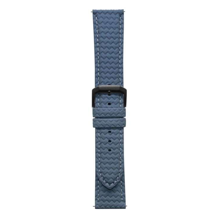 20mm xDfind Flat-head Woven Texture Pin Buckle Vegan Leather Watch Band(Blue)