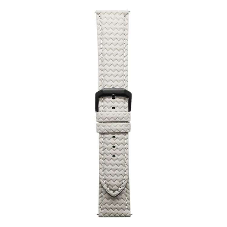 20mm xDfind Flat-head Woven Texture Pin Buckle Vegan Leather Watch Band(Beige)