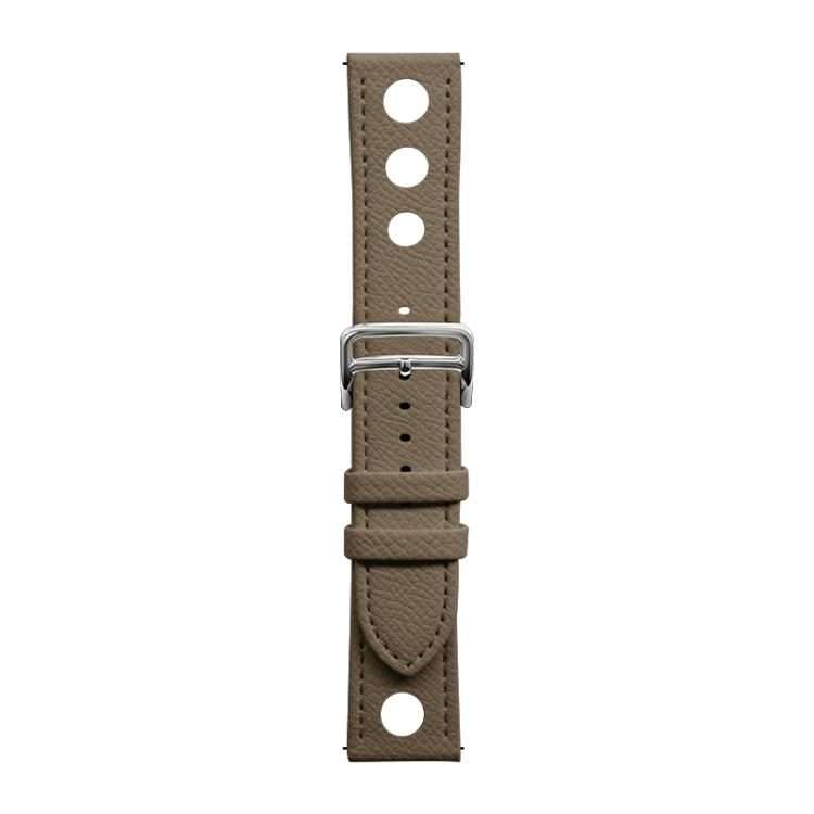 20mm xDfind Flat-head Hole Palm Texture Vegan Leather Watch Band(Brown)