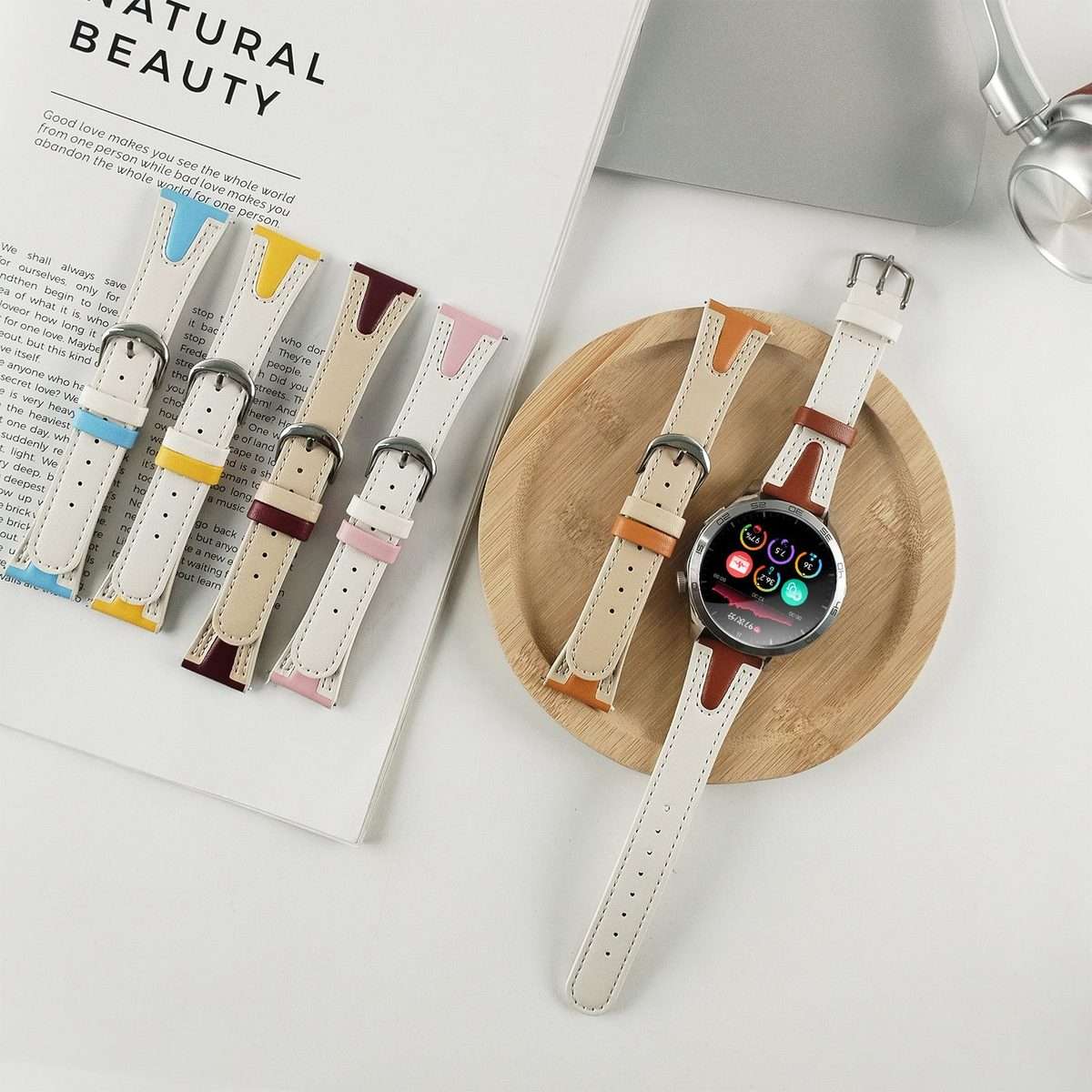20mm xDfind Flat-head Jelly Vegan Leather Watch Band(Red)