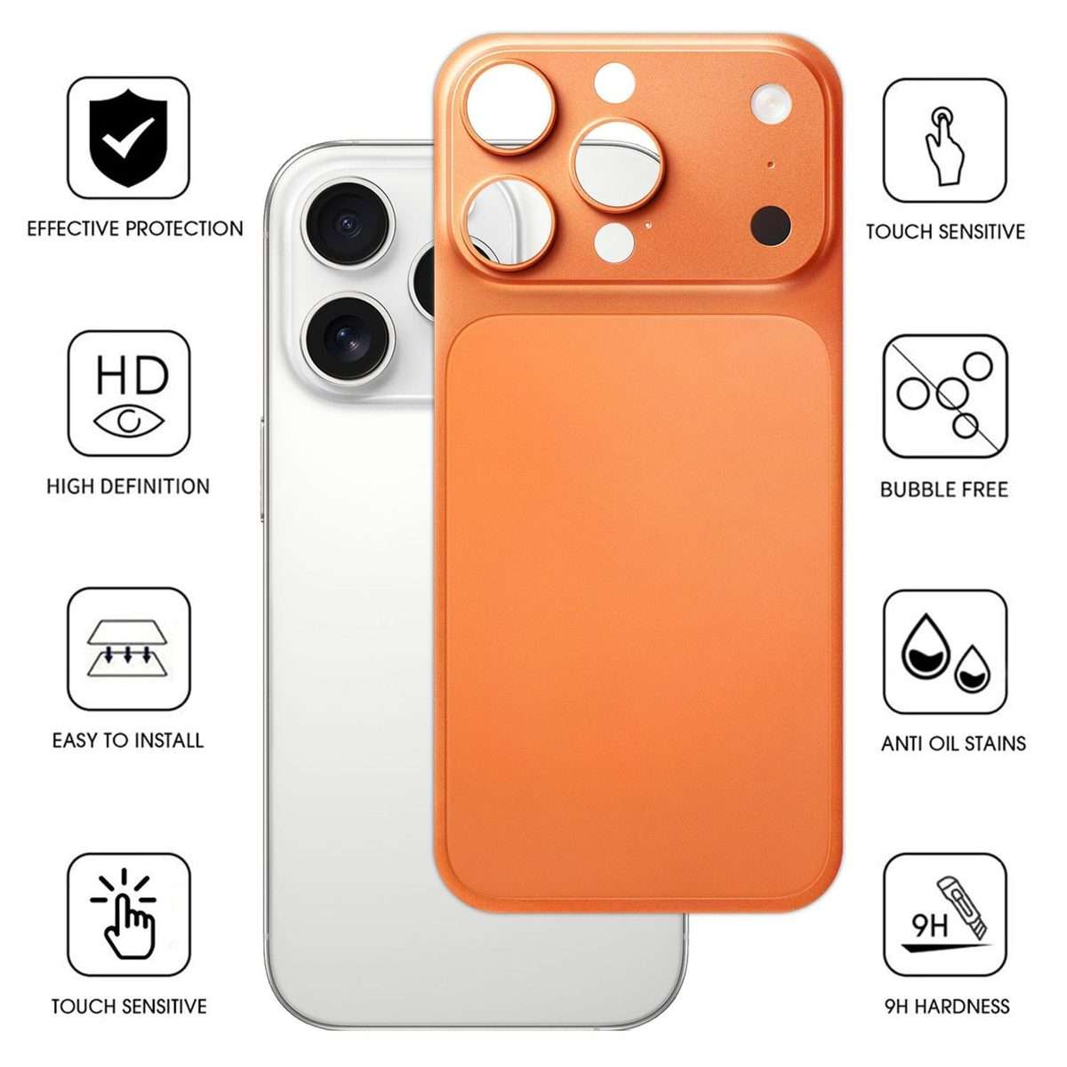 For iPhone 16 Pro Max Ultra-Thin Transforms into 17 Series Matte PET Back Cover(Orange)