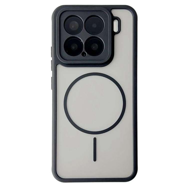 For Xiaomi 15 Pro Cooling Skin Feel Magnetic Phone Case(Black+Translucent Black)