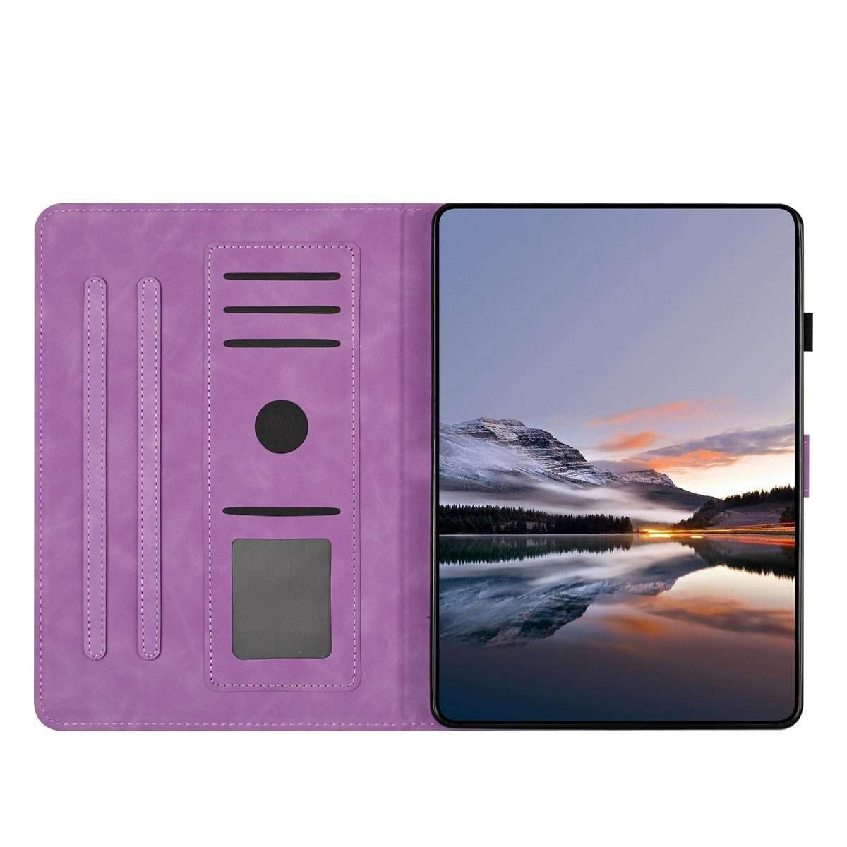 For iPad 9.7 2018 / 2017 Butterfly Loves Flowers Embossed Leather Smart Tablet Case(Light Purple)