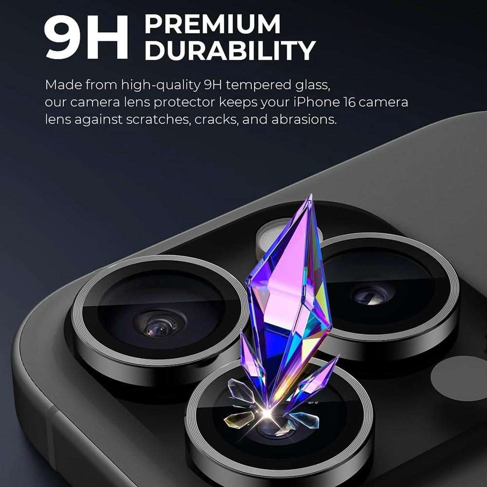 For iPhone 16 Pro / 16 Pro Max XDcase AF + AR Hawkeye Camera Lens Protector with Align ... (Black)