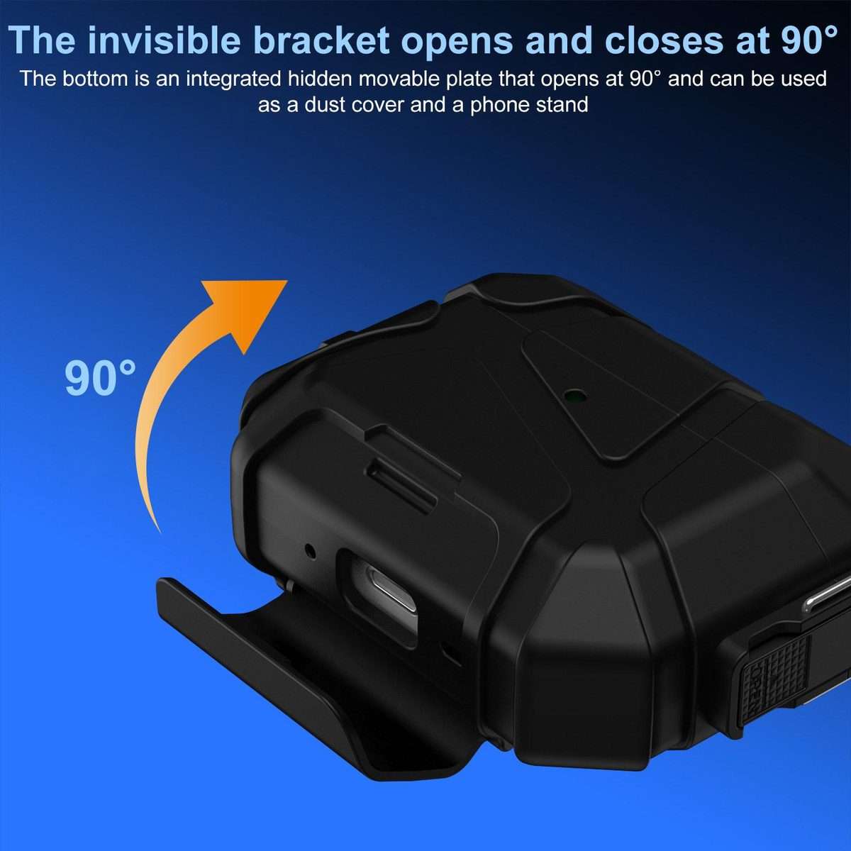 For AirPods Pro 2 / 1 XDcase Football-style Security Lock TPU Earbud Case with Hook & ... (Black)