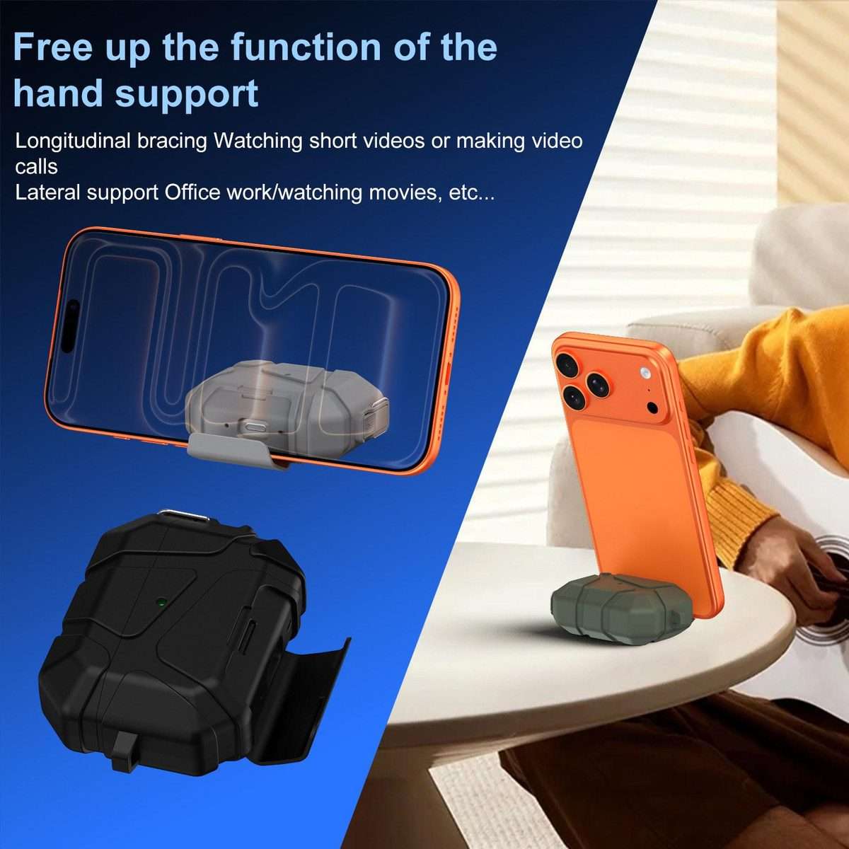 For AirPods Pro 2 / 1 XDcase Football-style Security Lock TPU Earbud Case with Hook & ... (Black)