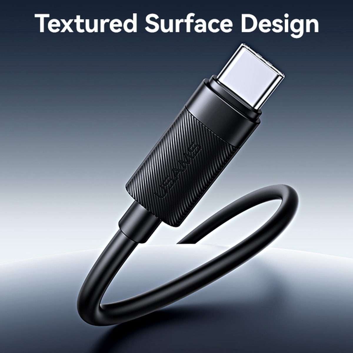 USAMS SJ777 U94 USB to Type-C 3A Fast Charging Data Cable, Length:1m(Black)
