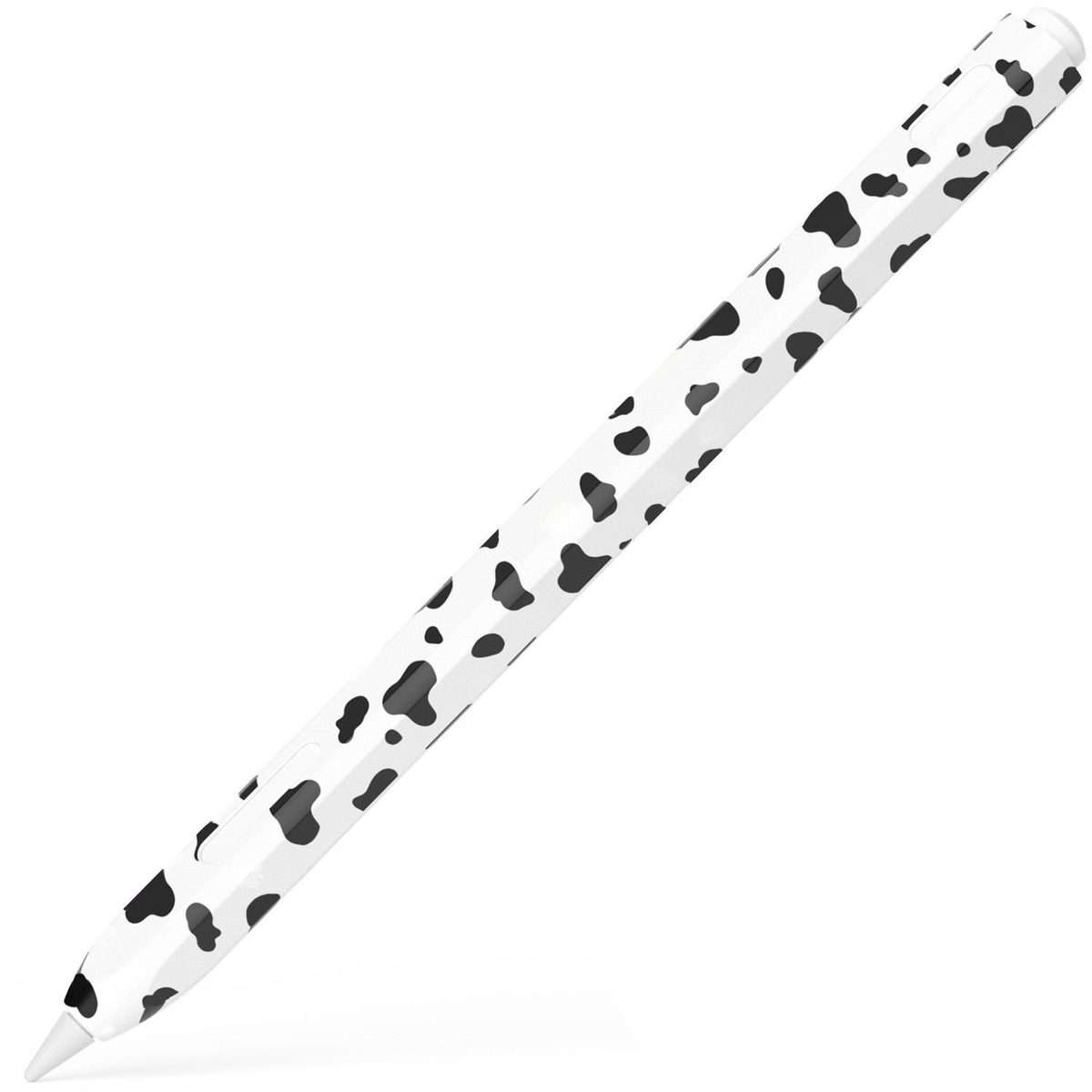 For Apple Pencil Pro / 2 XDcase Cow Print Silicone Protective Stylus Pen Sleeve(Black)