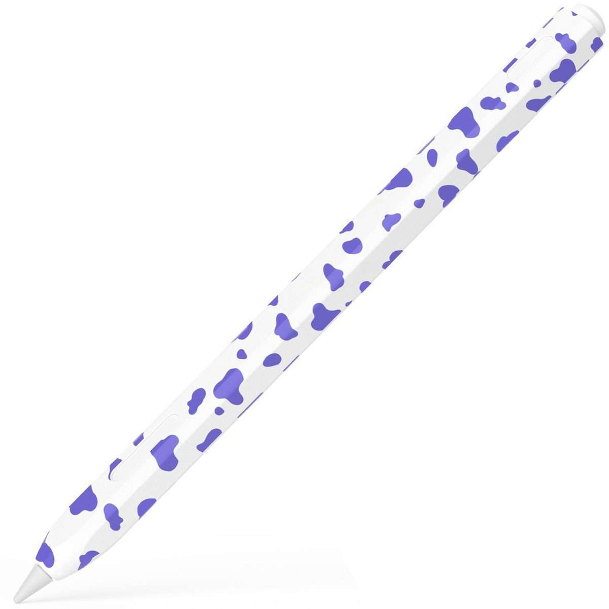 For Apple Pencil Pro / 2 XDcase Cow Print Silicone Protective Stylus Pen Sleeve(Purple)